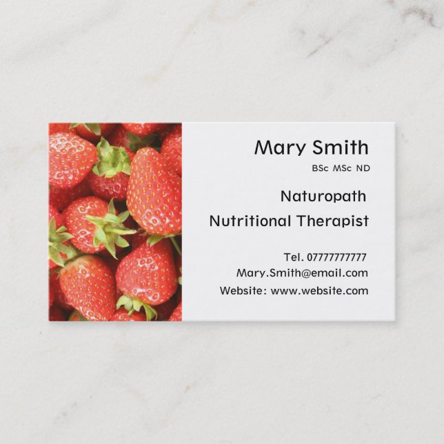 Nutritionist / Nutritional Therapist / Naturopath Business Card (Front)