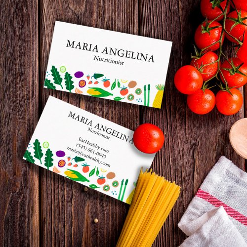 Nutritionist Personal Chef Modern Cool Veggies Business Card