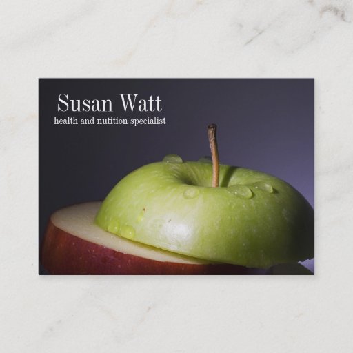 Customizable Nutritionist Sliced Apple Business Card