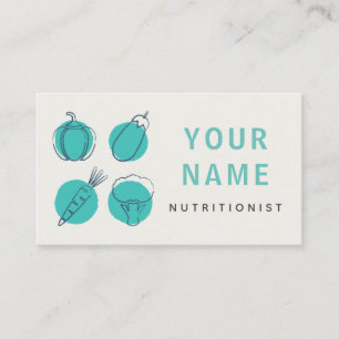 Nutritionist Veggies Icons Healthy Food Dietitian Business Card