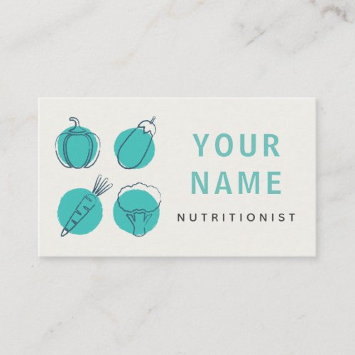 Nutritionist Veggies Icons Healthy Food Dietitian Business Card