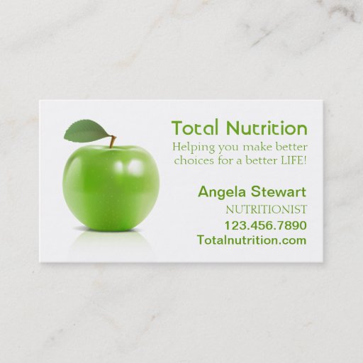Customizable Nutritionist with Apple Business Card Template