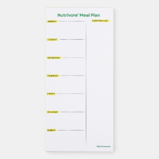 Nutrivore Meal Planning Magnetic Notepad