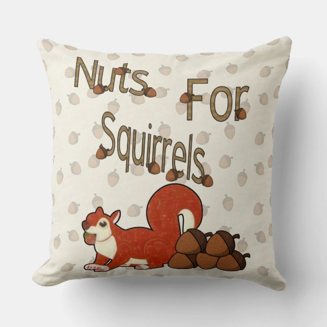 Nuts4Squirrels Throw Pillow (Front)