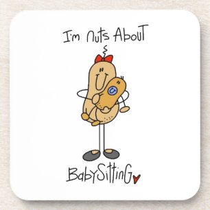 Nuts About Babysitting T-shirts and Gifts Beverage Coaster