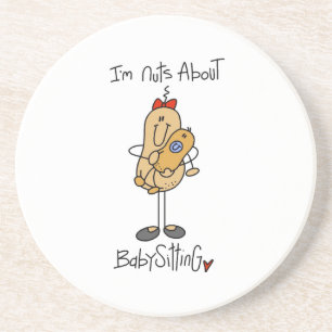 Nuts About Babysitting T-shirts and Gifts Drink Coaster