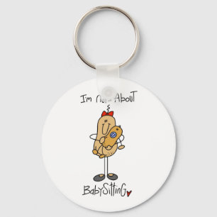 Nuts About Babysitting T-shirts and Gifts Keychain