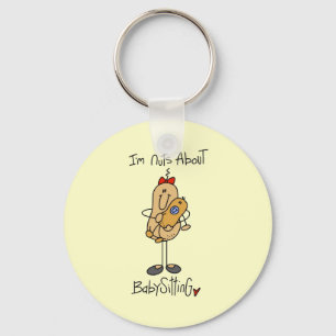 Nuts About Babysitting T-shirts and Gifts Keychain