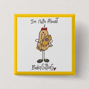 Nuts About Babysitting T-shirts and Gifts Pinback Button