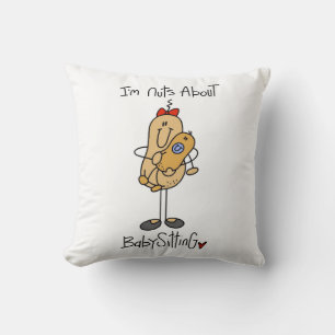 Nuts About Babysitting T-shirts and Gifts Throw Pillow