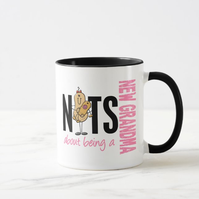 Nuts About Being A New Grandma 1 Pink Mug (Right)