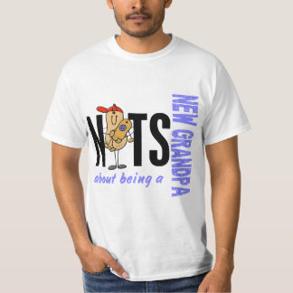 Nuts About Being A New Grandpa 1 Blue T-Shirt