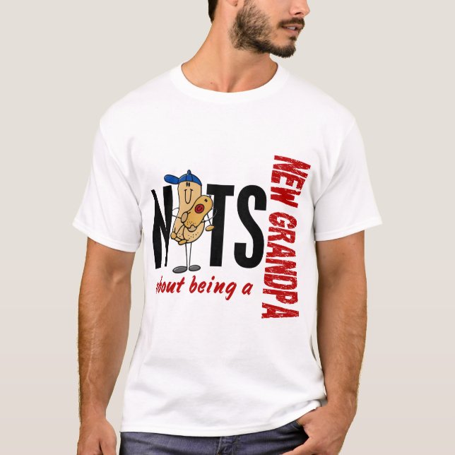 Nuts About Being A New Grandpa 1 Red T-Shirt (Front)