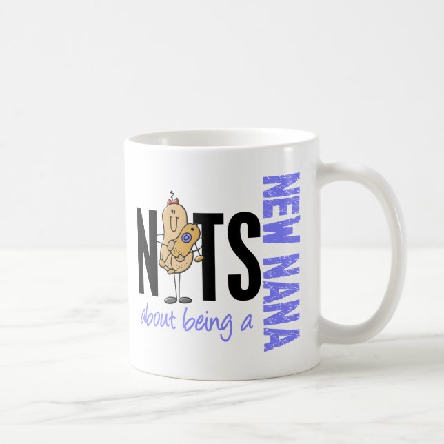 Nuts About Being A New Nana 1 Blue Coffee Mug (Right)