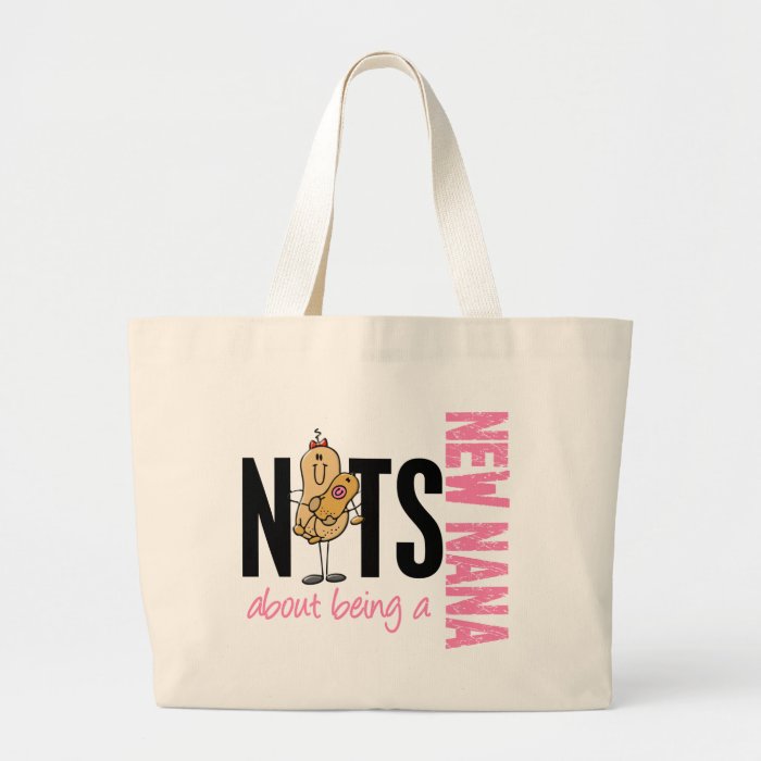 Nuts About Being A New Nana 1 Pink Canvas Bag