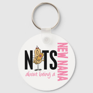 Nuts About Being A New Nana 1 Pink Keychain