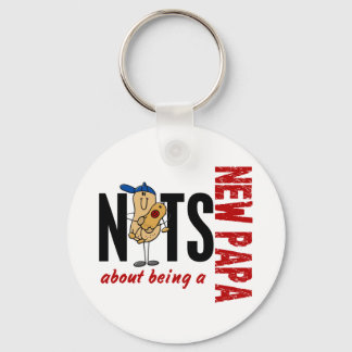 Nuts About Being A New Papa 1 Red Keychain