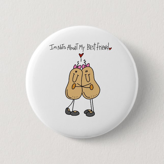 Nuts About Best Friend Pinback Button (Front)