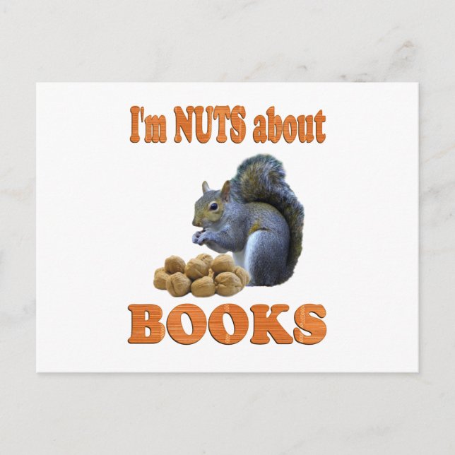 Nuts about Books Postcard (Front)