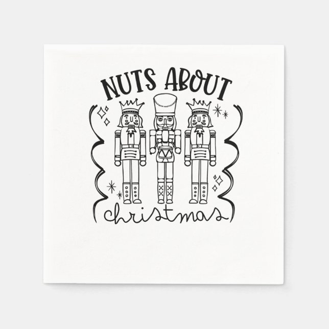 Nuts About Christmas Funny Christmas Nutcracker  Napkins (Front)