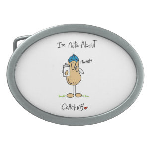 Nuts About Coaching T-shirts and Gifts Oval Belt Buckle