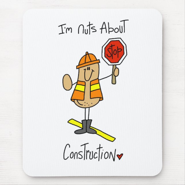 Nuts About Construction Mouse Pad (Front)