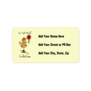 Nuts About Construction T-shirts and Gifts Label