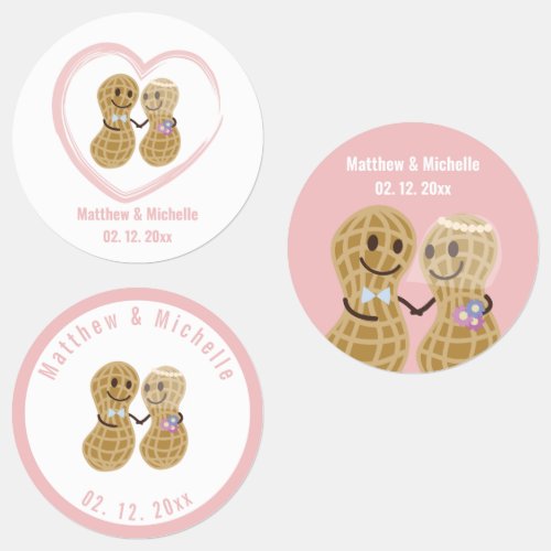 Nuts About Each Other Cute Couple Wedding Favor Labels