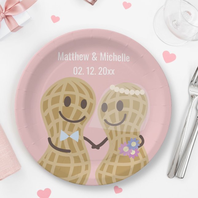 Nuts About Each Other Cute Wedding Bridal Shower Paper Plates (Creator Uploaded)