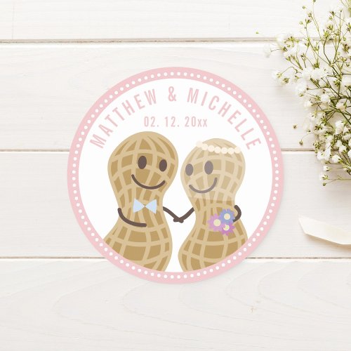 Nuts About Each Other Cute Wedding Favor Classic Round Sticker
