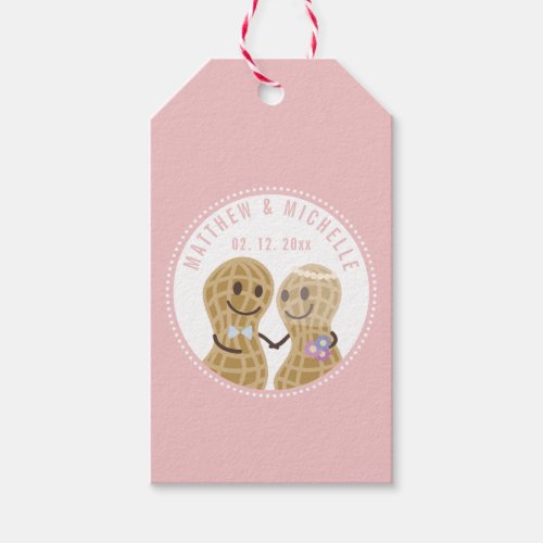 Nuts About Each Other Elegant Pink Wedding Favor Gift Tags