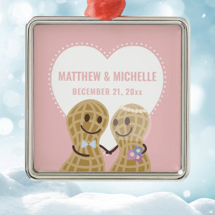 Nuts About Each Other First Christmas Together Metal Ornament