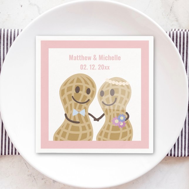 Nuts About Each Other Funny Cute Wedding Party Napkins (Creator Uploaded)