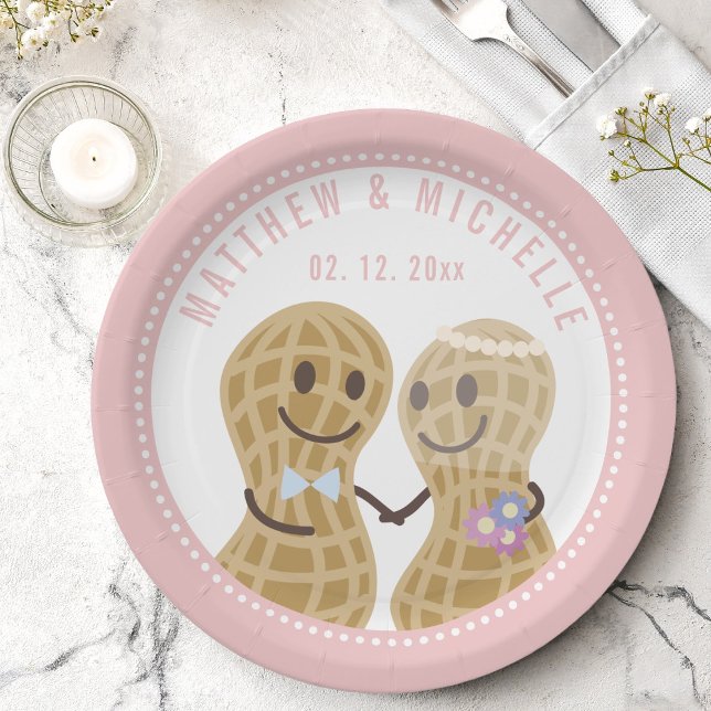 Nuts About Each Other Funny Cute Wedding Shower Paper Plates (Creator Uploaded)