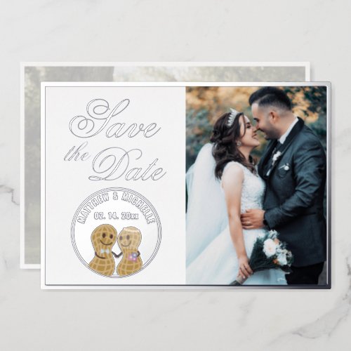 Nuts About Each Other Photo Wedding Save The Date Foil Invitation