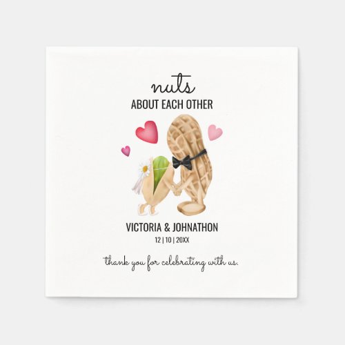 Nuts About Each Other Thank You  Wedding Treat Napkins