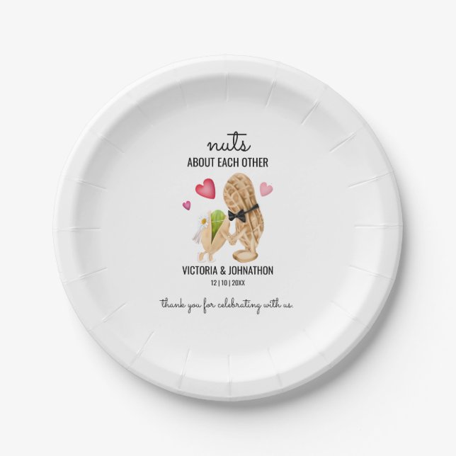 Nuts About Each Other Thank You | Wedding Treat Paper Plates (Front)