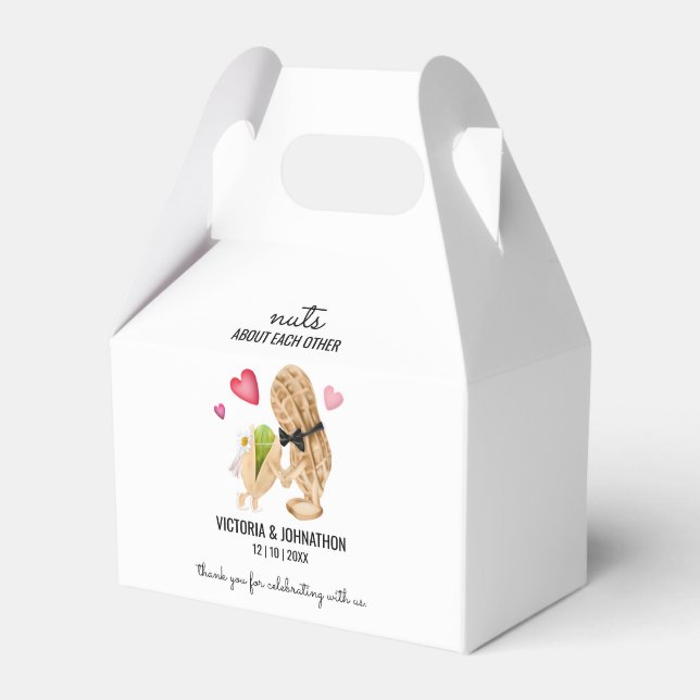 Nuts About Each Other | Wedding Treat Favor Box (Front Side)
