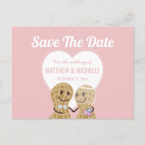 Nuts About Each Other Whimsical Save The Date Announcement Postcard