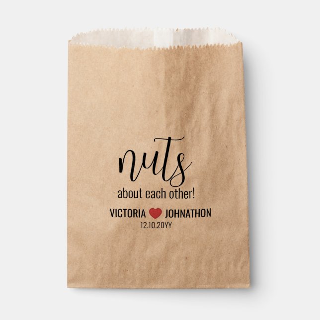 Nuts About Each Wedding Favor Bag (Front)