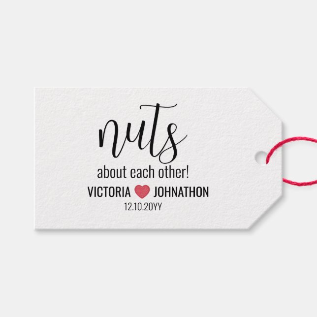 Nuts About Each Wedding Gift Tags (Front (Horizontal))