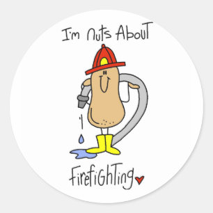 Nuts About Firefghting T-shirts and Gifts Classic Round Sticker