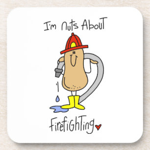 Nuts About Firefghting T-shirts and Gifts Drink Coaster