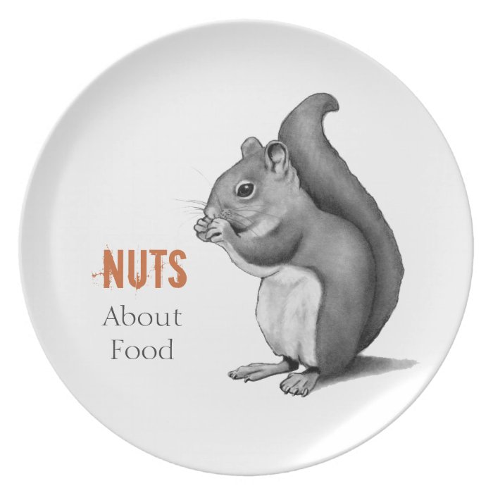 Nuts About Food Squirrel Realism Pencil Drawing Plates