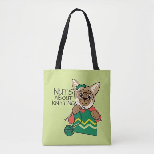 Nuts About Knitting Siamese Cat Tote Bag