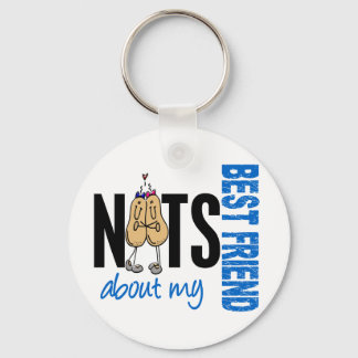 Nuts About My Best Friend 1 Blue Keychain