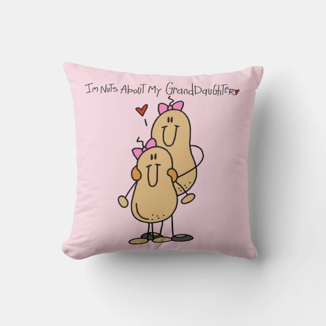 Nuts About My Granddaughter T-shirts and Gifts Throw Pillow (Front)