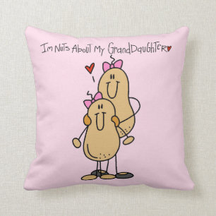 Nuts About My Granddaughter T-shirts and Gifts Throw Pillow