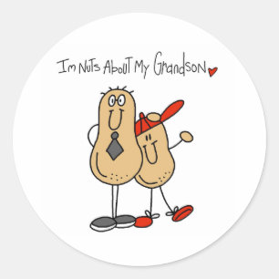 Nuts About My Grandson Classic Round Sticker