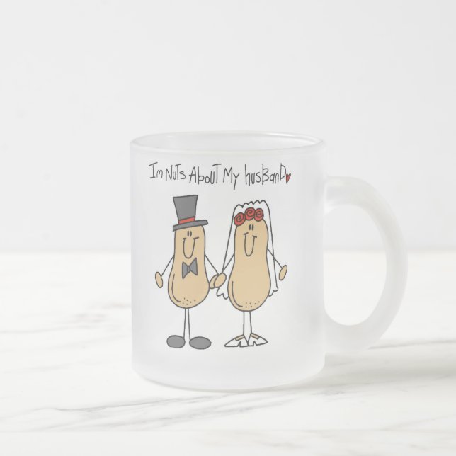 Nuts About My Husband T-shirts and Gifts Frosted Glass Coffee Mug (Right)